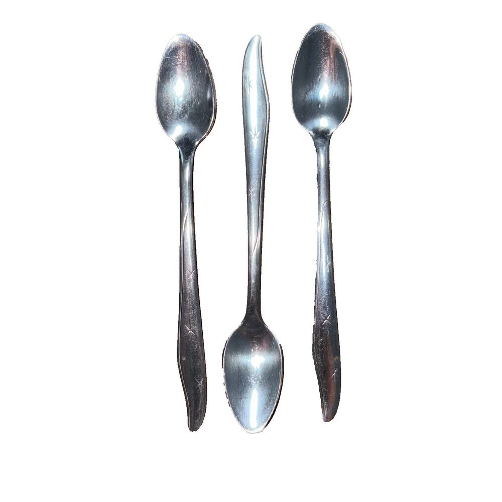 Mar-Crest Tea Spoons Starburst Stainless Utensils Set of 3 Stars Magic Flatware